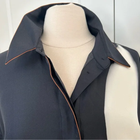 $898 Lafayette 148 x Martha Madigan sz L Italian Silk Twill Oversized Shirt Top - Picture 4 of 7